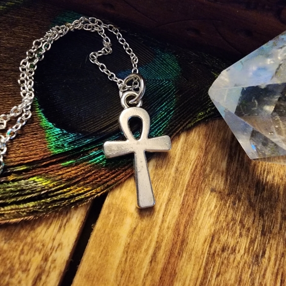Ankh Necklace 925 Stamped Sterling Silver Chain Egyptian Cross Pendant Necklace - Picture 7 of 14